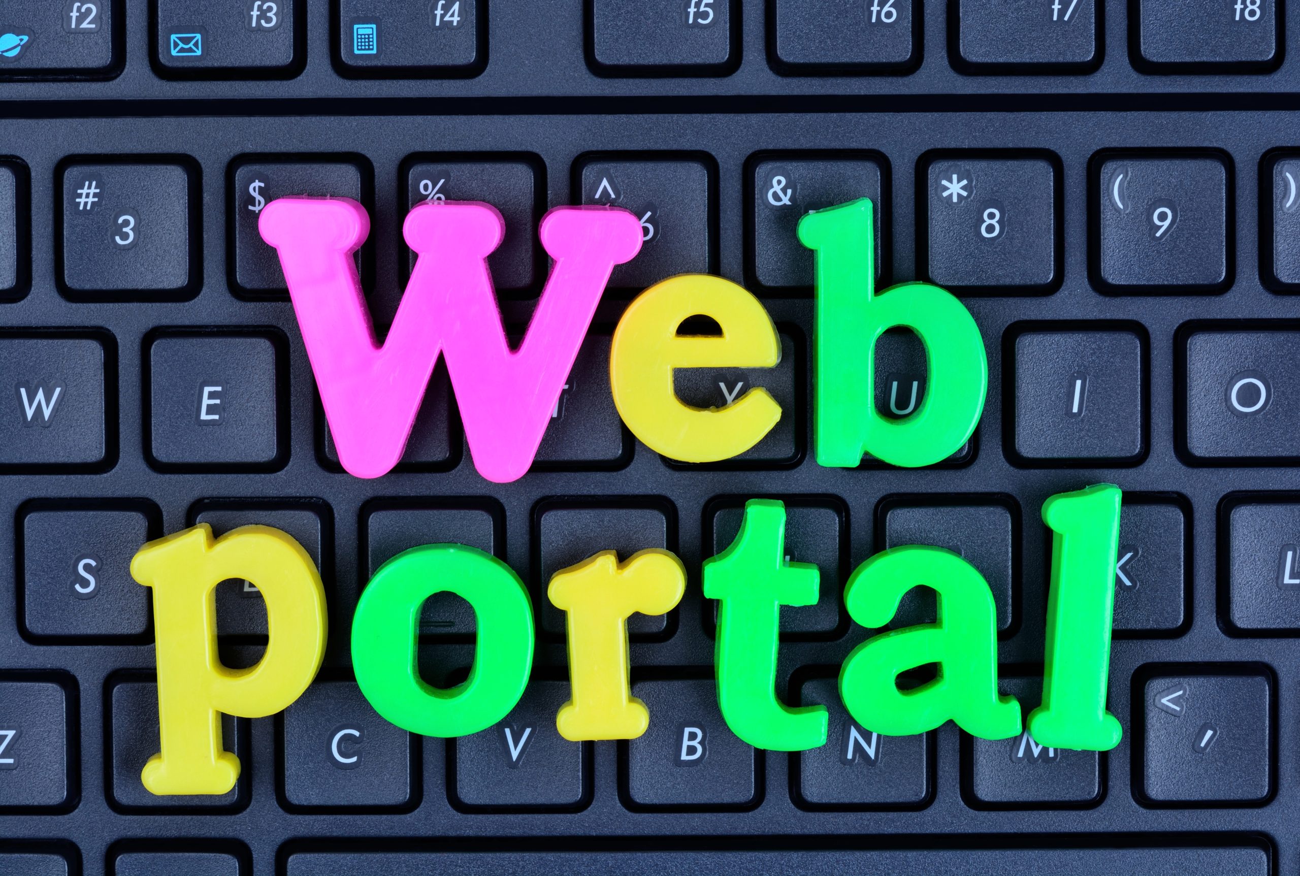 Web,Portal,Words,On,Computer,Keyboard,Closeup